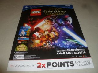 Promo Store Display Sign Lego Star Wars Force Awakens Ps4 Video Game Potf