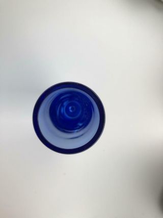 Swedish/Swedish Type Art Glass Vase - Cobalt Blue with Clear Base - Vintage - MCM 3