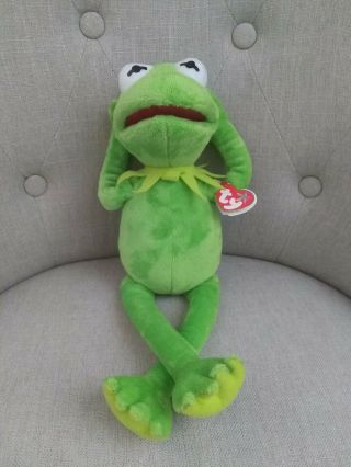The Muppets Ty Beanie Buddies Kermit The Frog 2013 Soft Plush Stuffed Hang Tag