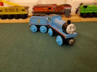 Thomas Wooden Railway Fisher - Price 2016 Edward The Blue Engine Y4071 Vguc