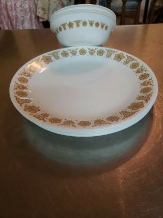 Vintage Corelle Butterfly Gold Dishes,  7 10.  25 