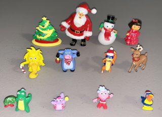 Dora The Explorer Christmas My Busy Books Map & 12 Mini Figures PVC Cake Toppers 2