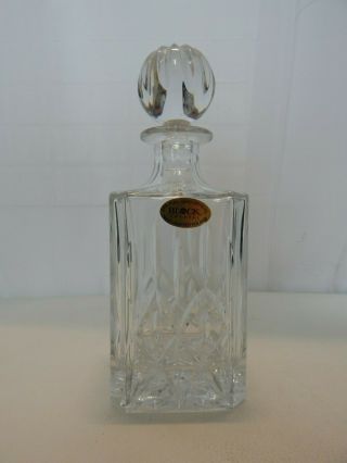 Block 24 Full Lead Crystal Whiskey Decanter W/ Stopper