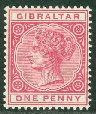 Sg 9 Gibraltar 1886.  1d Rose.  Fine Unmounted Cat £50
