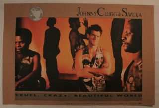 Johnny Clegg And Savuka Poster 1990 - G - Vg