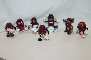 1988 California Raisins Drummer And The Band Pvc Figures (7) Vintage