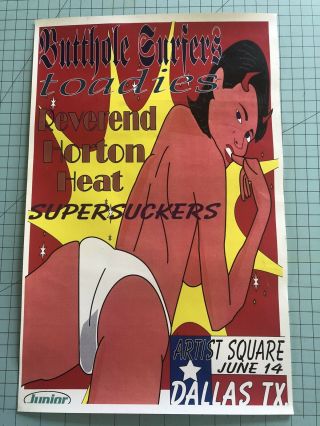 Butthole Surfers 11x17 Concert Poster Flyer Mid 90s Toadies,  Rhh,  Supersuckers