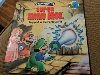 Mario Bros Golden Book Trapped In The Perilous Pit 1989 Rare Nintendo
