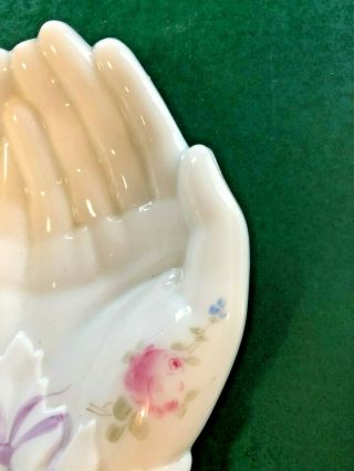 Rare Vintage Westmorland glass open ladies hand painted on milk glass 3