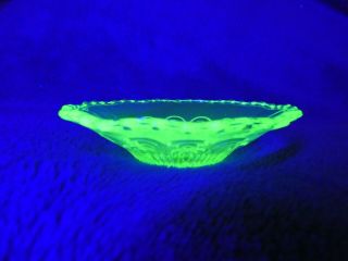 Antique Art Deco Uranium Green Depression Glass Small Sweets Bowl Dish Plate 3