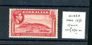 Gibraltar 1 1/2d Sg 123a Perf 13 1/2 Fine L.  H.  M.  Cat £275 Scarce Perf (sc53)