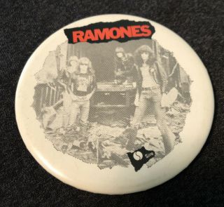 Ramones Early 3 " Promo Button Sire Records 1977 Badge Pin