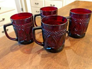 Set Of 4 - Ruby Red Cristal D 