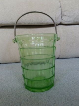 1926 - 1931 Indiana Glass Tea Room Pattern Depression Glass Green Ice Bucket