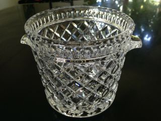 Vintage Mid Century Modern Heavy Crystal Champagne Ice Bucket With Handles