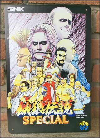 Fatal Fury Special - Neo Geo Snk Metal Wall Tin Sign Retro Arcade Game Poster