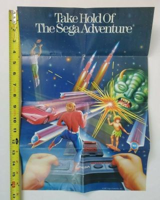 Vintage 1987 Sega Master System Poster Insert Sms Video Game Advertising 80s