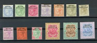 British Somaliland Stamps Scott 1 - 13 Mh Hr Cv $178 Lot 61