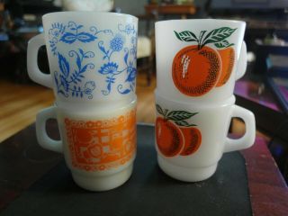 Vintage 3 Termocrisa Coffee Cup Mugs And A Anchor H Made In Usa 60 