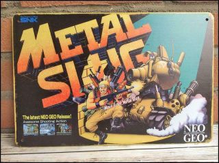 Metal Slug Rare Metal Wall Tin Sign Arcade Flyer Game Poster Snk Neo Geo Neogeo