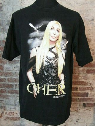 Cher Concert Shirt Living Proof Farewell Tour 2002 Black Adult Size Xl