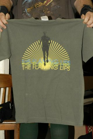 The Flaming Lips Vintage 2000 Tour T Shirt Med Thick Green Nm -