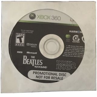 The Beatles Rock Band & 2 Promo Demo Disc Xbox 360 2009