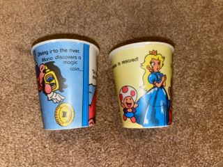 Rare 2 Vintage Mario Bros.  Nintendo 1989 Retro Dixie Cups For Dispenser
