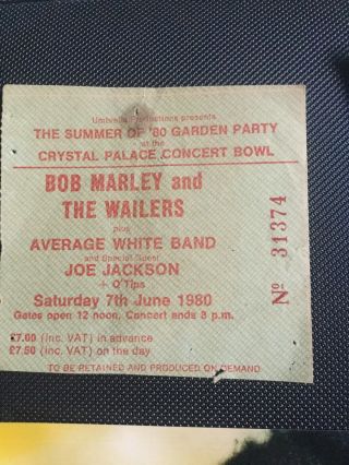 Bob Marley Ticket And Photos 1980 One Of Last Uk Performances 2