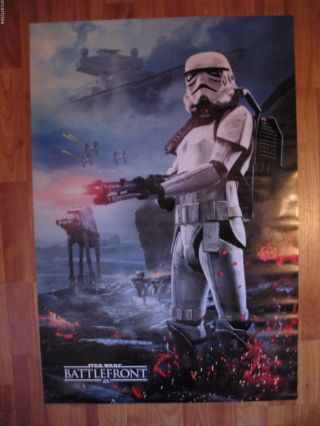 Rare Gamestop Exclusive Pre - Order Star Wars Battlefront Video Game Promo Poster