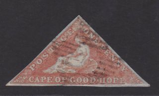Cape Of Good Hope.  Sg 3a,  1d Brown Red.  Paper Slightly Blued.