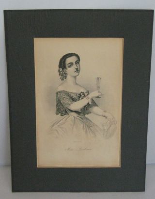 19th Century Etching Of Maria Piccolomini As Violetta
