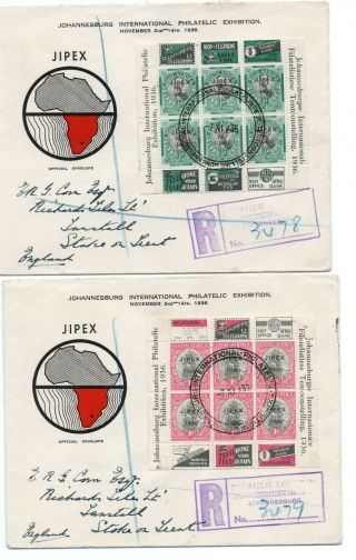 South Africa: Lot 2 Registered Covers,  Block Philatelic Exhibition 1936.