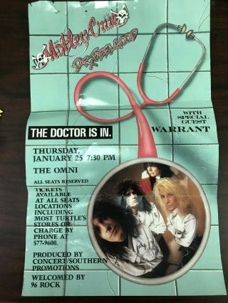 Motley Crue Dr Feelgood Rare Promotional Poster 1990 Tour Rare Rough