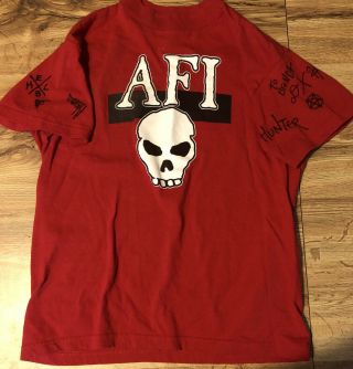 Afi Autograghed Shirt Black Sails Tour 1999 - 2000 Punk Goth Metal Hard Core