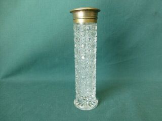 Antique Daisy And Button Early American Pattern Glasstoothbrush Holder Bottle