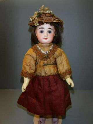 Antique French Eden Bebe Doll 15 " Dress Head Crack