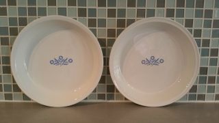 Corning Ware Cornflower Blue Pie Plates Baking Dishes Set Of Two P - 309