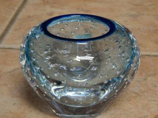Modern Evolution By Waterford Crystal Light Blue & Cobalt Vase / Votive Candle