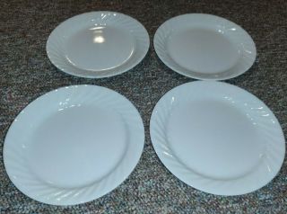 4 - Pc Corelle Enhancements White Dinnerware Set: Lunch Plates