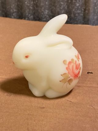 Fenton Hand Painted Burmese Bunny Rabbit Figurine