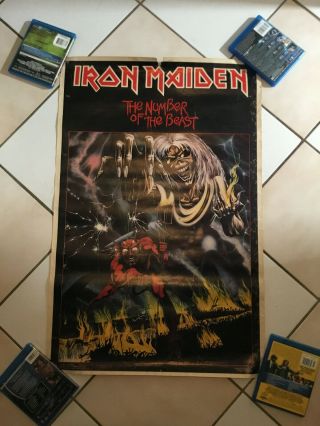 Vintage 1982 Iron Maiden Number Of The Beast Promo Poster Bi Rite