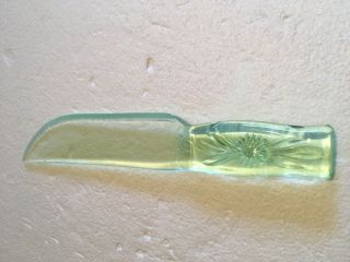 Vintage Dur - X Green Glass Cake/fruit Knife.