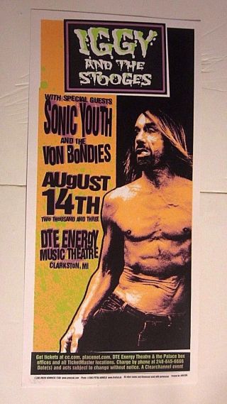 Iggy And The Stooges 2003 Concert Poster Signed Mark Arminski