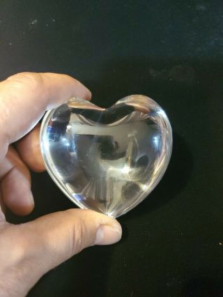 Baccarat Crystal Art Glass Puffed Heart