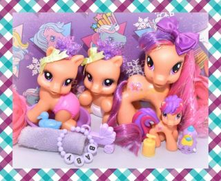 ❤️my Little Pony G3.  5 Baby Newborn Cuties Scootaloo Sparkly Ponyville Lot❤️