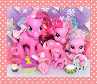 ❤️my Little Pony G3.  5 Baby Newborn Cuties Pinkie Pie Mom Ponyville Family Lot❤️