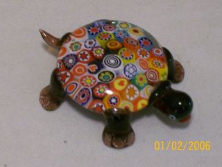 Murano Art Glass Turtle Figurine Exc Cond