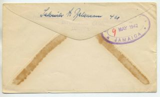 JAMAICA 1942 GERMAN PRISONER OF WAR INTERNMENT COVER TO AID COMMITTEE IN USA 2