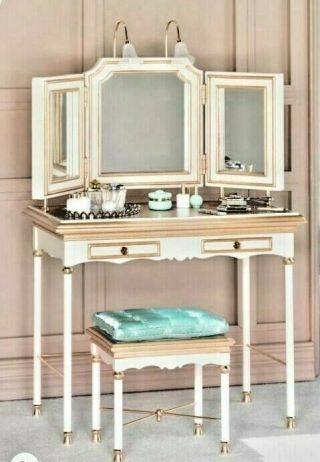 Barbie Silkstone Vanity And Bench,  With Accessories